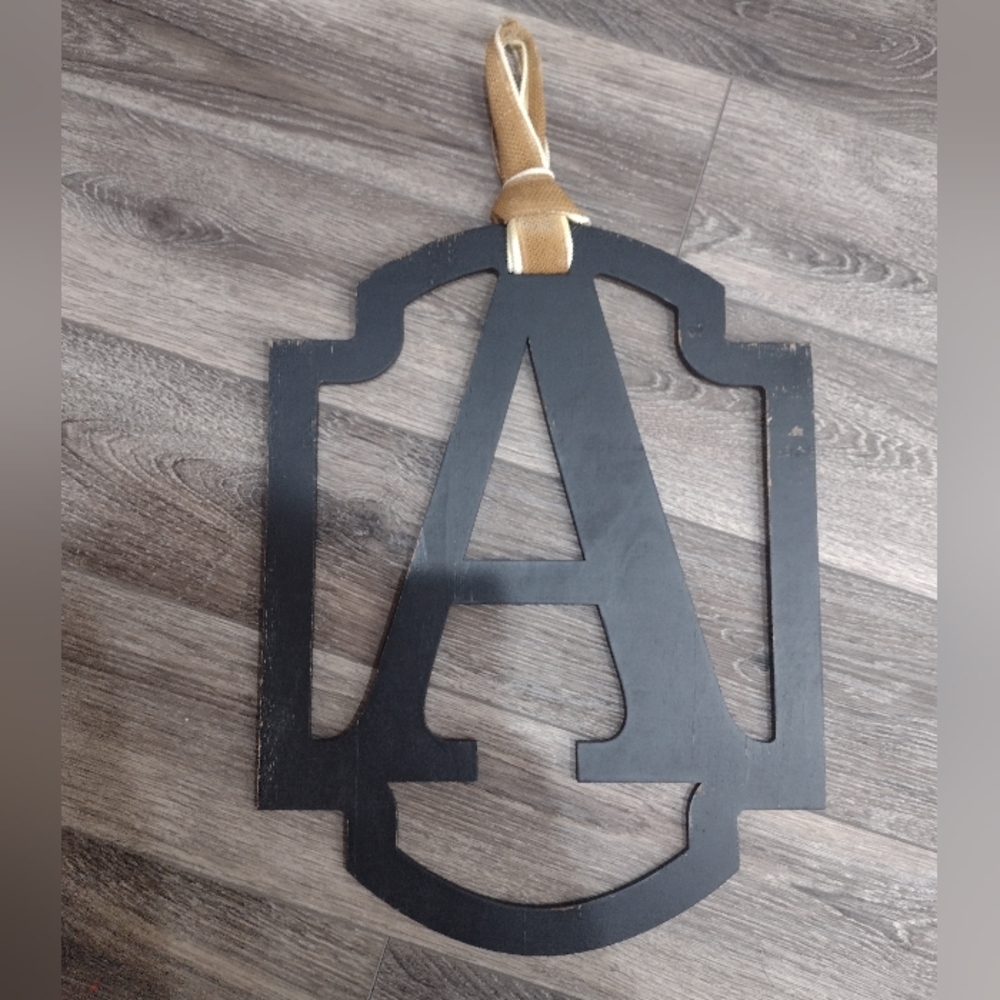 Mud Pie Black "A" Door Hanger
